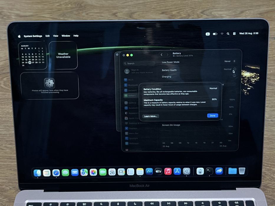Macbook Air 13 2020 M1 8GB, 256GB SSD, 86% живот на батерията