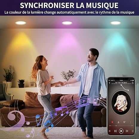 Spoturi LED RGB ,Alexa inteligente de tavan 230 V, alb, 7 W IP44