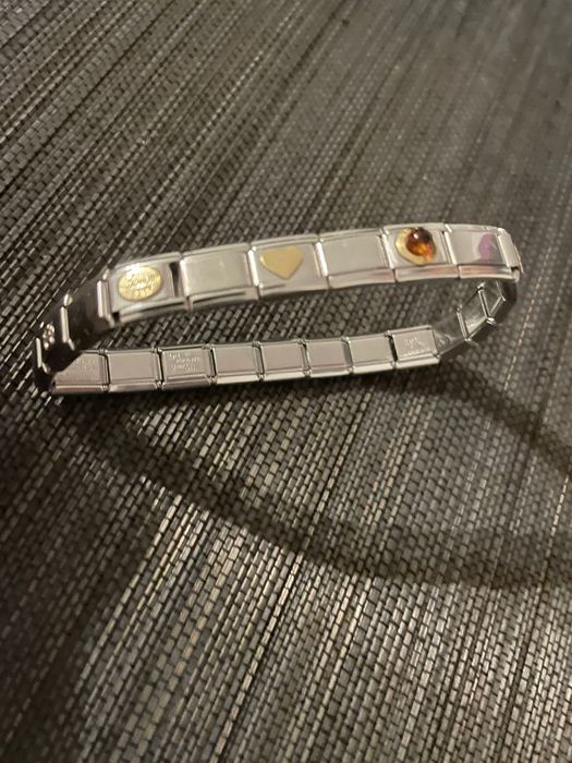 Bratara inox elastica originala ,italieneasca Firenze cu aur de 18K un