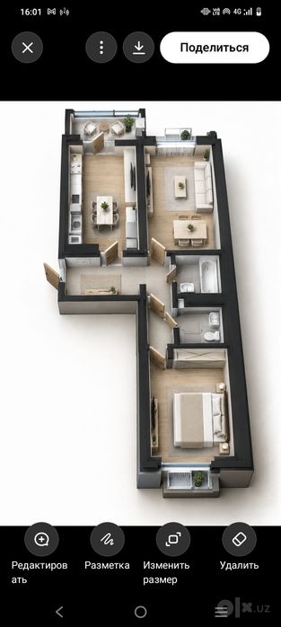 Срочно продам свою 2х переделено 3х комнатную с ремонтом от застройщик