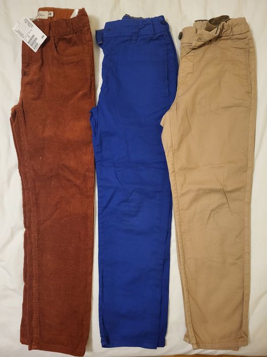 Lot haine scoala: pantaloni twill, camasi, pulovere H&M, C&A, 7-8 ani