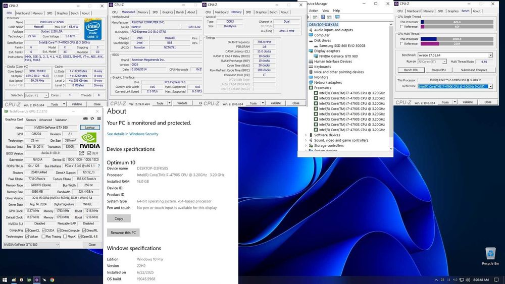 ГеймингPC i7 4790S-4с8т/GTX 980-4gb/16gbDDR3/500ssdSamsung Evo860/700PSU
