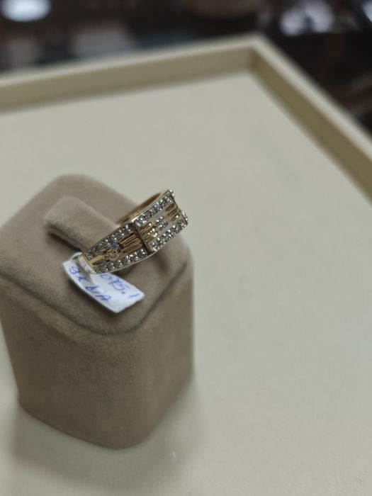 Inel/ghiul bărbătesc cu diamante aur 9k 5.33gr (r)