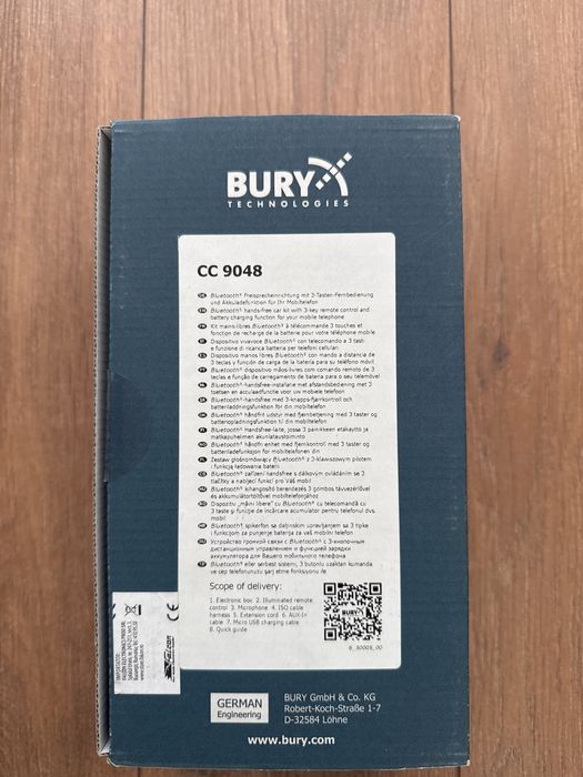 Car kit Bury CC9048 cu bluetooth, neutilizat