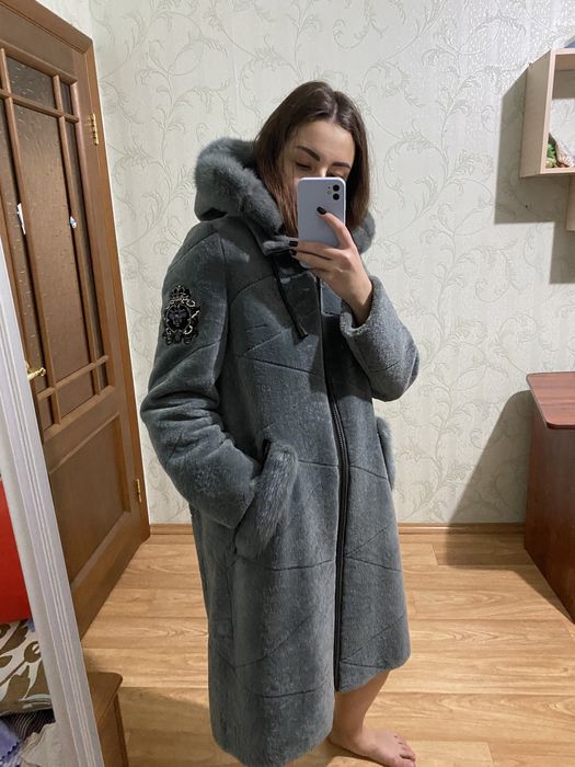 Шуба мутоновая + норка