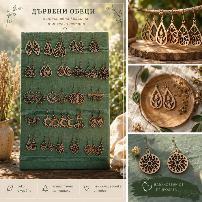 Лазерно изрязани обеци