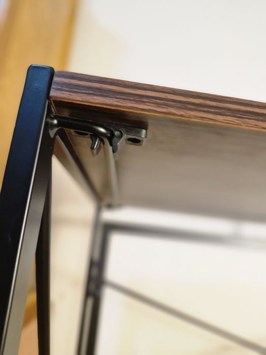 Сгъваемо офис бюро 19124, 100/50/75 см - Черна основа/Кафяв плот