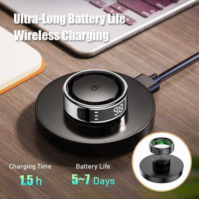 Умен пръстен за фитнес тракер, размер 8, цвят - розово злато