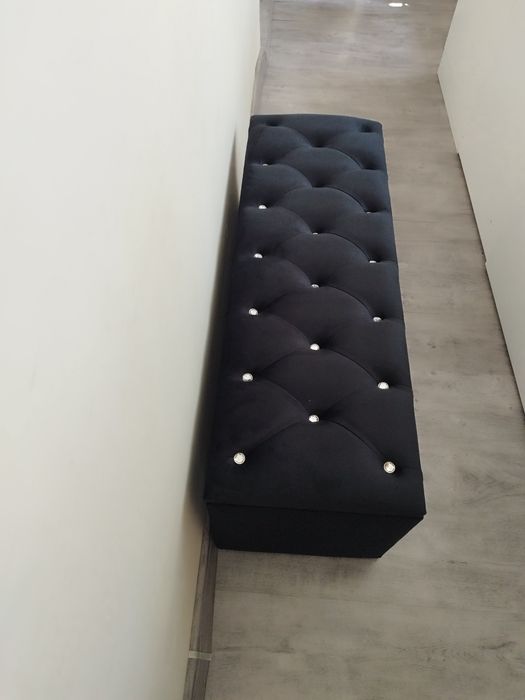 Bancheta,băncuță catifea ,lada pentru pat cu spatiu depozitare ,negru