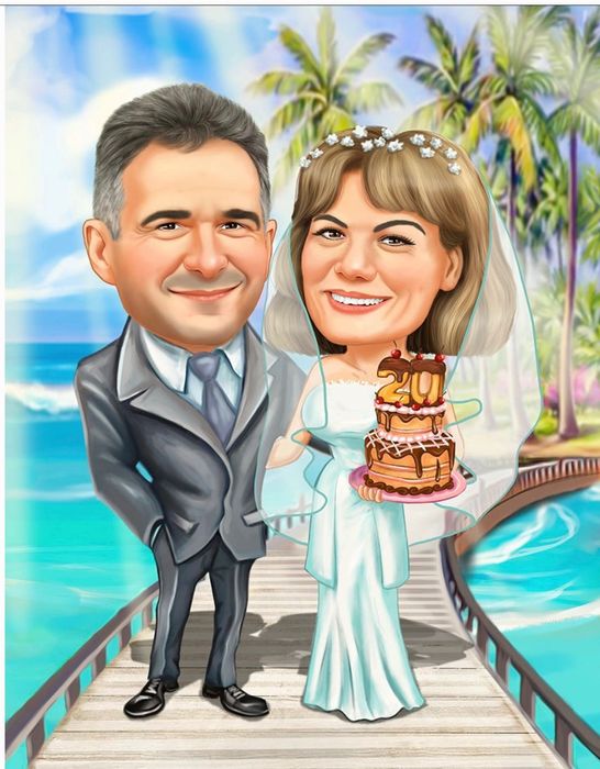 Незабравим Подарък за Сватба - Дигитална Карикатура - ТОП Цена