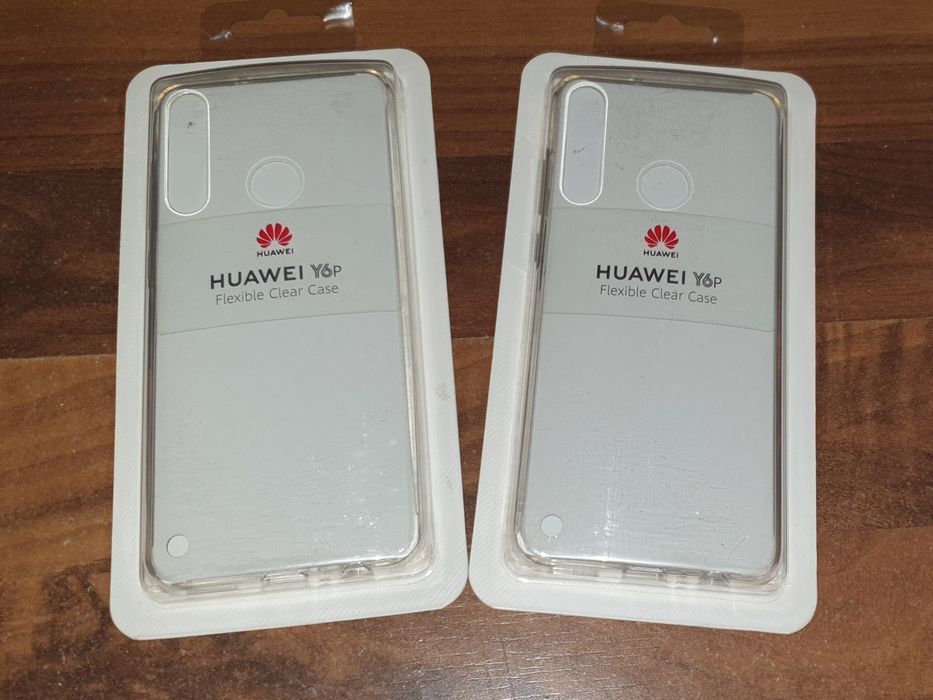 Husa silicon originala Huawei Flexible Clear Case Y6p set 2 bucati