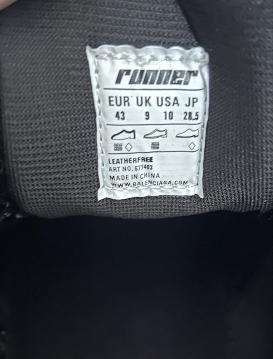 Balenciaga Runner Negri 43