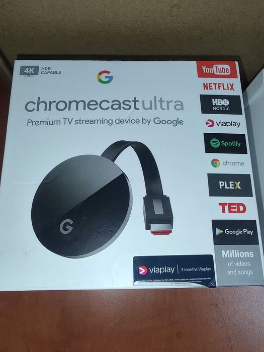 Google Chromecast Ultra 4K Digital Media Streamer NC2-6A5-D 3rd Ge