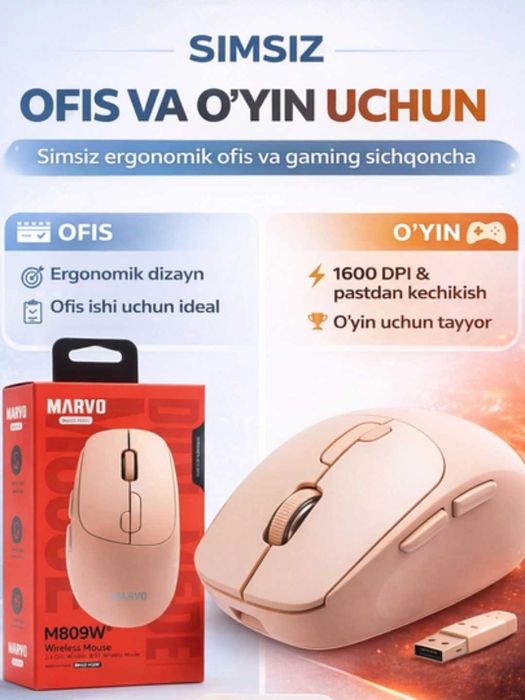 Marvo M809W simsiz, ergonomik sichqoncha