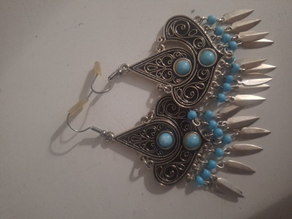 Казахские серьги серебрянный