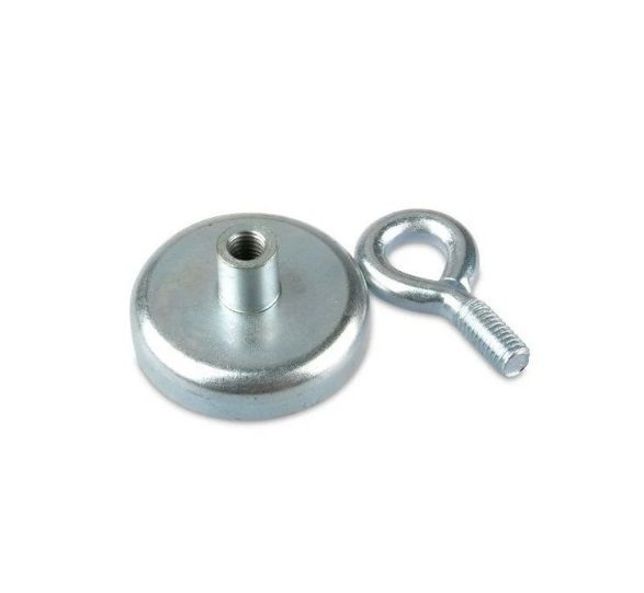Magnet neodim oală D 48 mm cârlig inelar - Magnet pentru pescuit 60kg