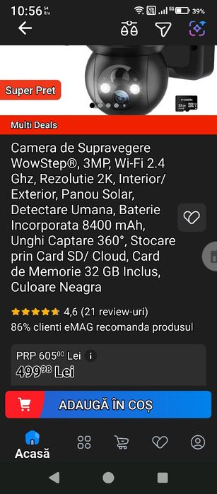 Cameră de supraveghere video cu panou solar