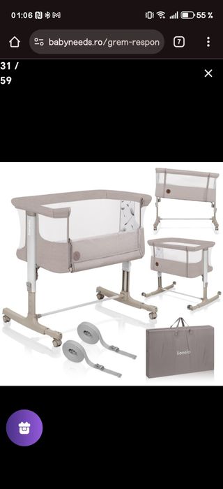 Pătuț co-sleeper Lionelo