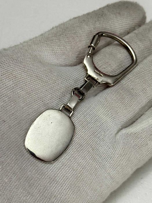 BRELOC CHEI ARGINT 925 - Cu PLACUTA Aurita - 26g. - Vintage !