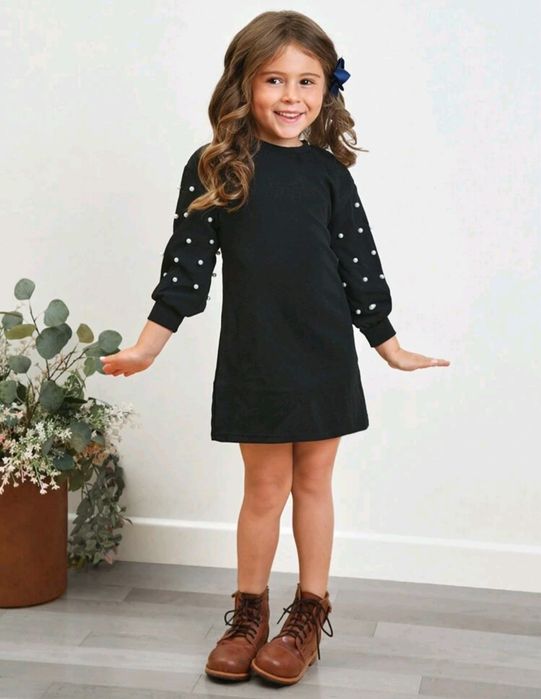 Детска елегантна рокля с перли 4г.
