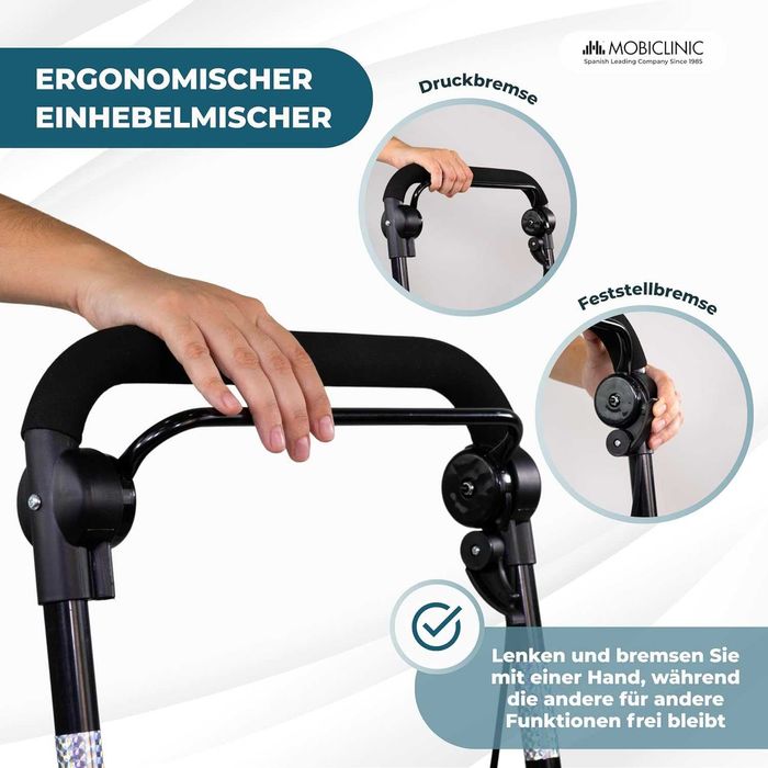 Mobiclinic Coliseo Пазарска количка със седалка до 120 кг. сгъваема, 4 колела, стомана