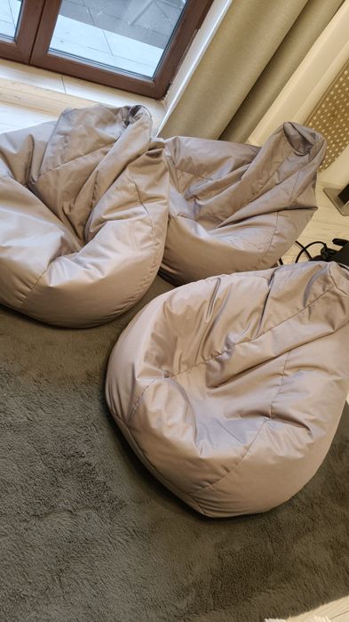 Vand 3 fotolii puf gri, de calitate, tip para