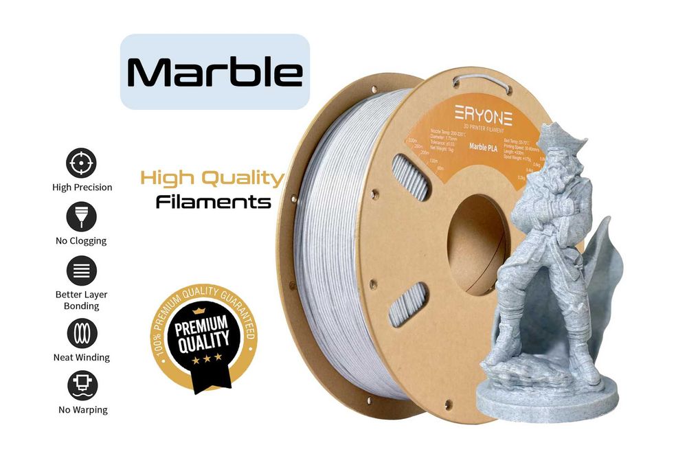 PLA Marble Filament, ПЛА Филамент имитиращ Мрамор за 3Д Принтер