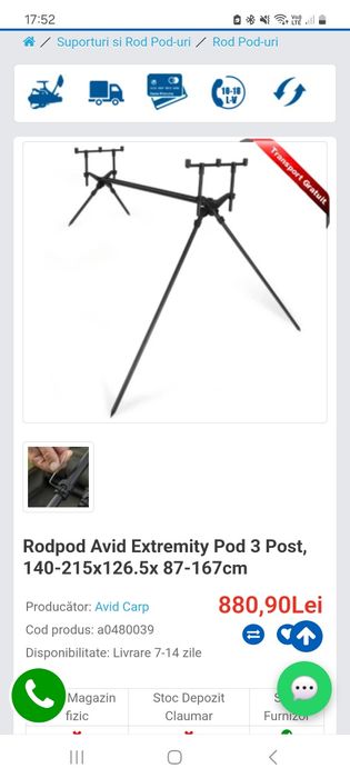 Rod pod avid extremity 3 posturi/ anaconda extension pro 3posturi