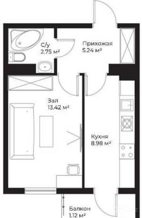 Продается квартира в новостройке 1/6/16 Assalom Sohil (Golden House)