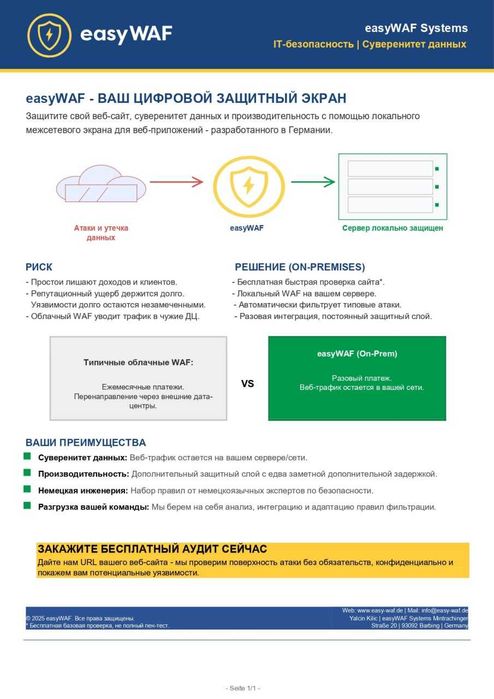 Создание сайтов / безопасность сайта (Германия)