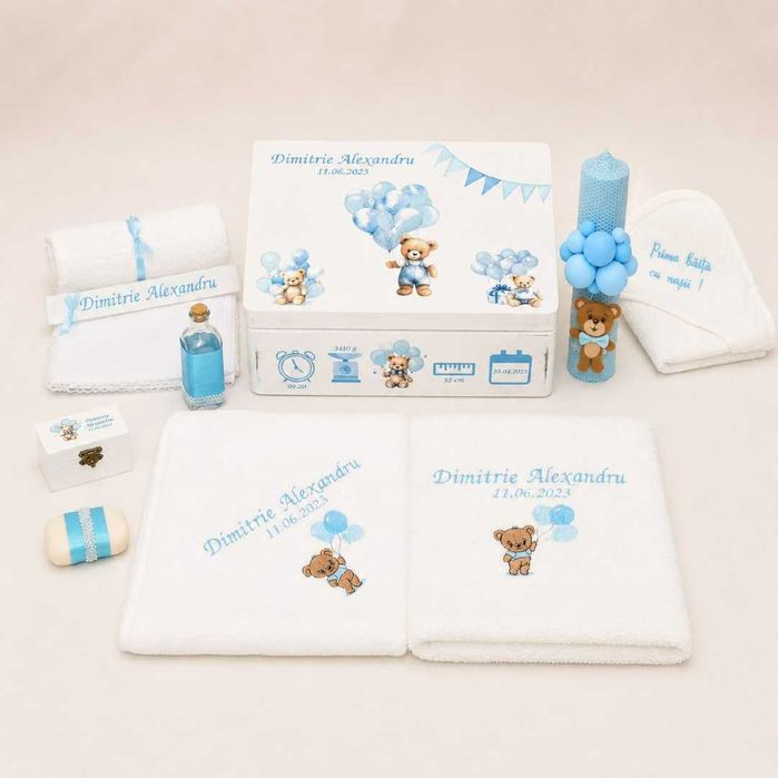 Trusou Botez Personalizat cu Nume | Broderie Premium | Fete și Băieți