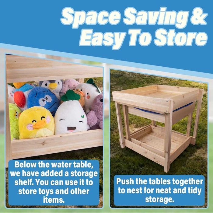 Маса за пясък и вода WodGod, включва голямо прахоустойчиво покривало