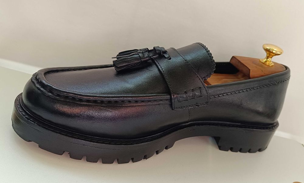 Pantofi loafer 42 42.5 premium tassel Walk London NOI piele natuala