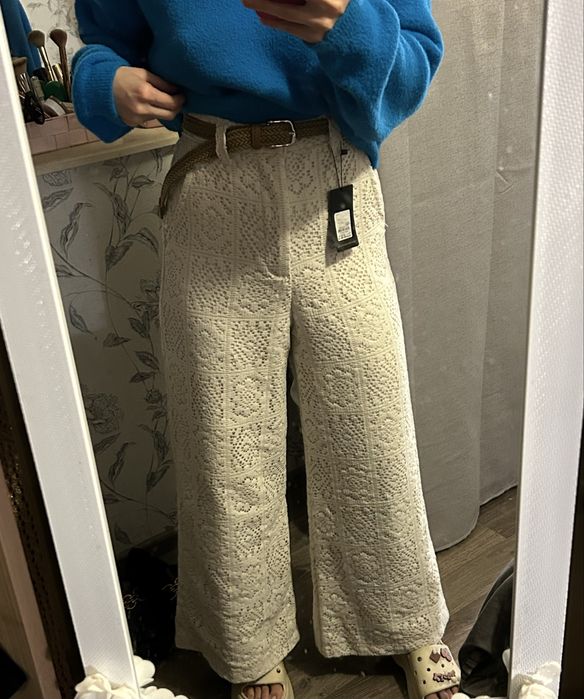 Дантелен панталон официален с коланче Чисто нов