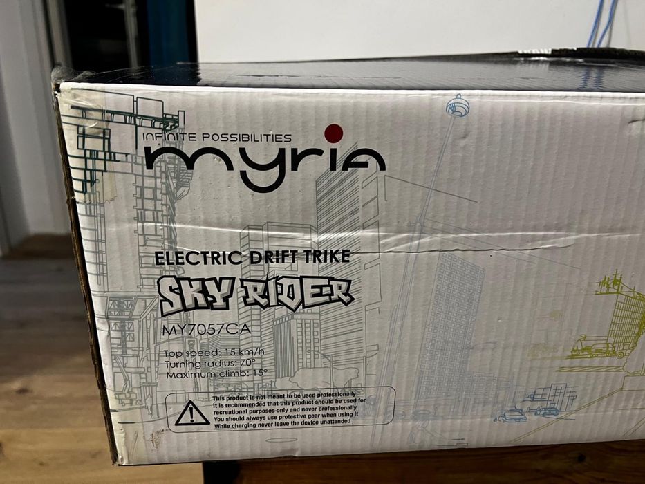 Tricicleta electrica MYRIA Drifter Sky Rider MY7057CA, 8 inch, carbon