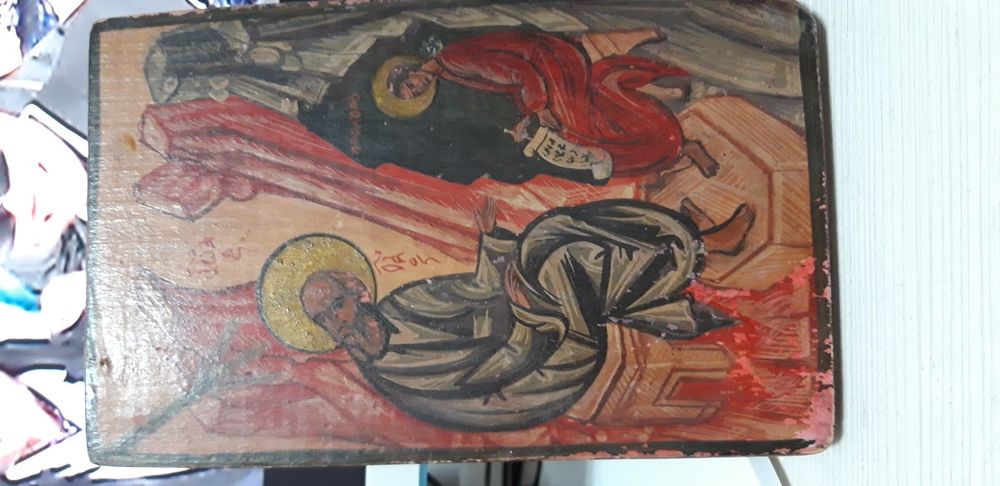 Icoana f veche pictură pe lemn