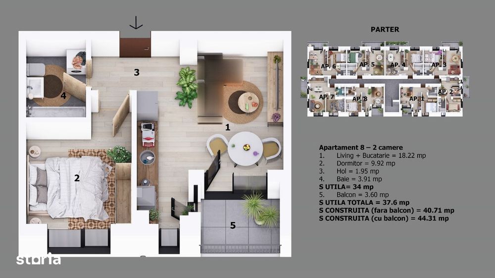 Apartament 2 camere strada Ion Creanga Otopeni — fotografia 1