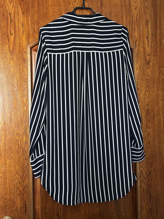 Cămașă damă vâscoză H&M, dungi alb-albastru închis / navy, mărimea S/M