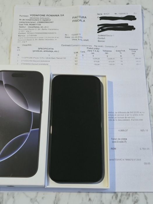 Vand/schimb iPhone 16 Pro 128gb