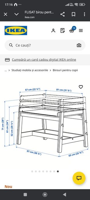 Birou și băncuță reglabile Ikea