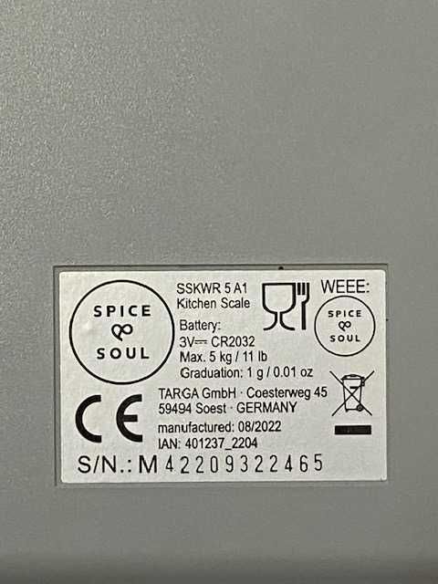 Cântar de bucătărie Spice & Soul