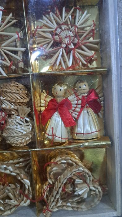Набор ёлочных игрушек из соломки