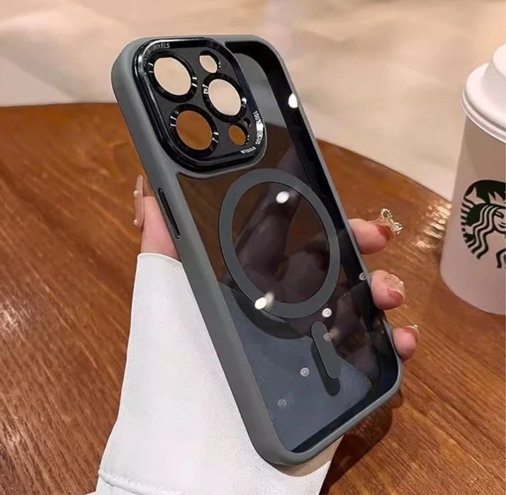 Iphone 13/14/15/16/17/PRO/MAX/PLUS/AIR Husa Magsafe Camera Shild Tran