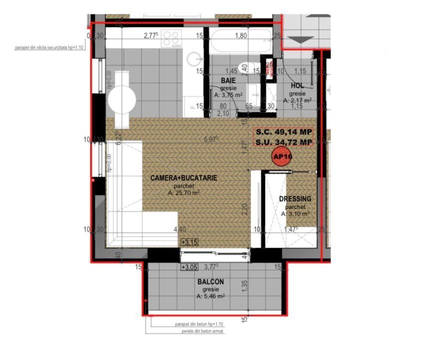 Apartament / Studio in Baile Felix Bihor | Bloc nou