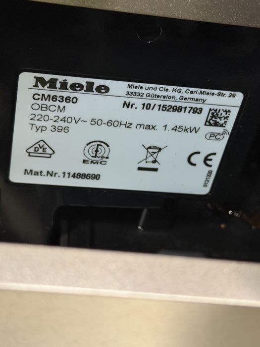 Кафемашина кафе автомат miele CM6360 с гаранция