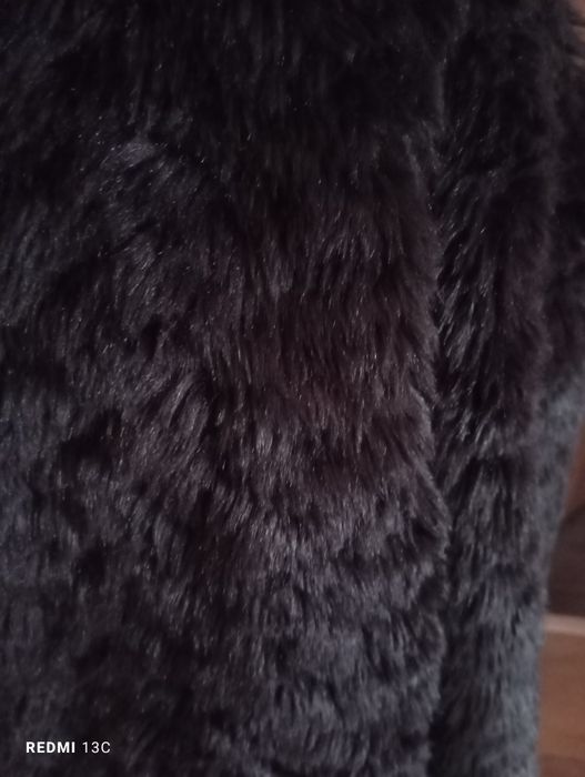 Черно еко палто почти ново обличано няколко пъти