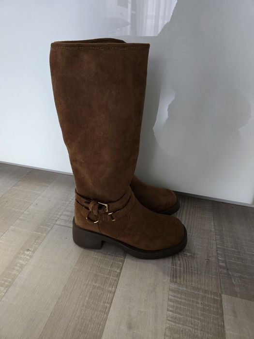 Високи кафяви ботуши 38н.