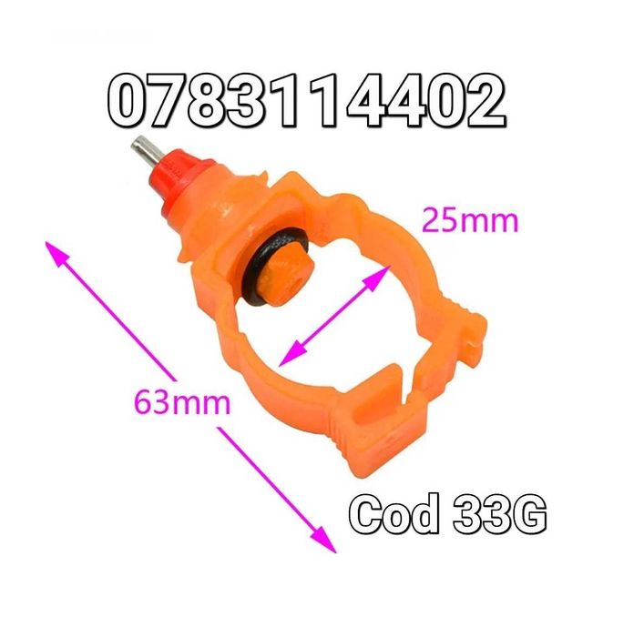 Niplu-Adapatori gaini pui curci fazani pt teava/conducta de 25mm - 33G