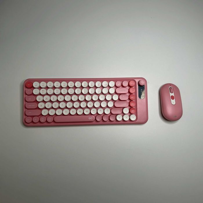 Combo tastatură și mouse wireless Fantech GO MOCHI roz, 2.4 GHz, nou