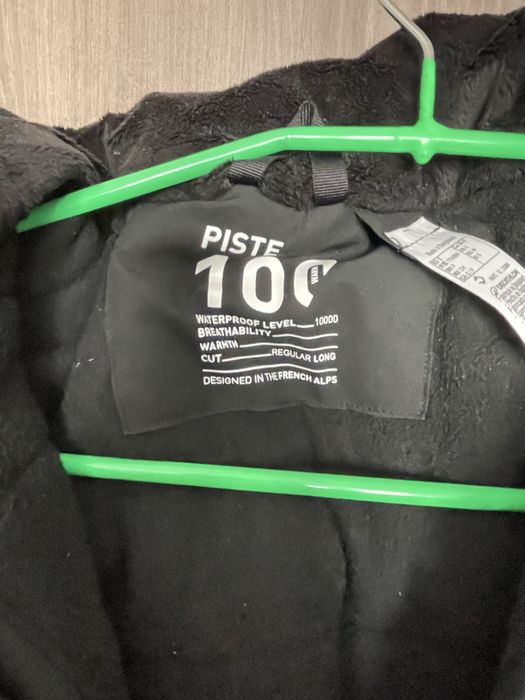 Мъжко ски яке 100, бяло/черно